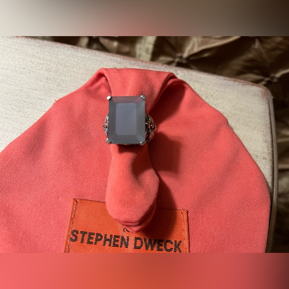 STEPHEN DWECK Carved Sterling Natural Agate Ring NWT 🩶 - Picture 8 of 14